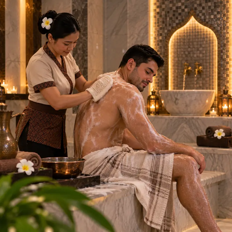 Moroccan bath ritual – New Sun Thai Spa, Liwan